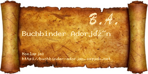Buchbinder Adorján névjegykártya